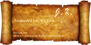 Joanovits Kitti névjegykártya