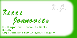 kitti joanovits business card